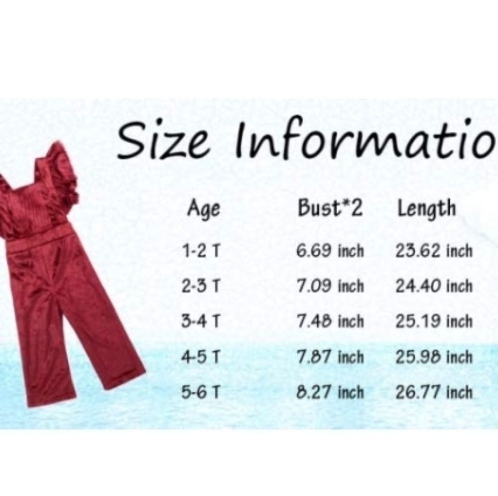 🔥SALE🔥 🆕️❣Girl's Velvet Jumpsuit in Red❣🆕️ - Picture 5 of 5